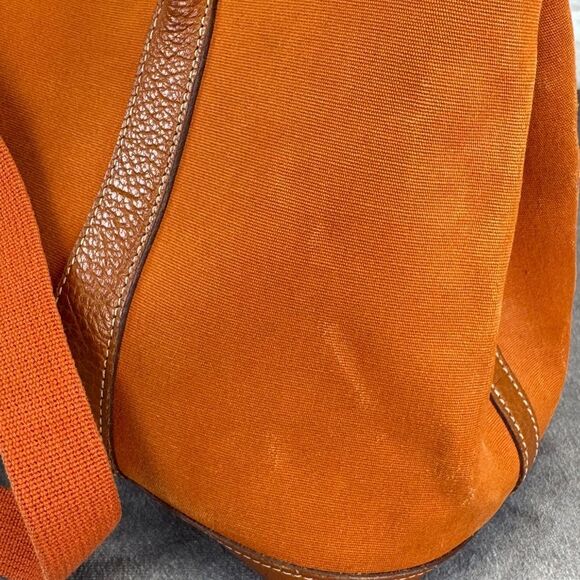 Hermes Garden Party Small Orange Toile Leather Canvas Tote Bag - Picture 6 of 16